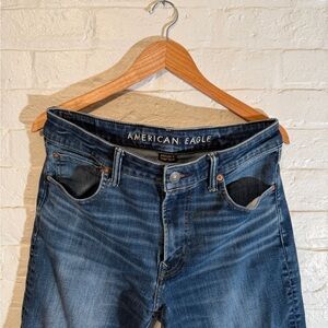 American Eagle Outfitters Men's Dark Blue Skinny Jeans